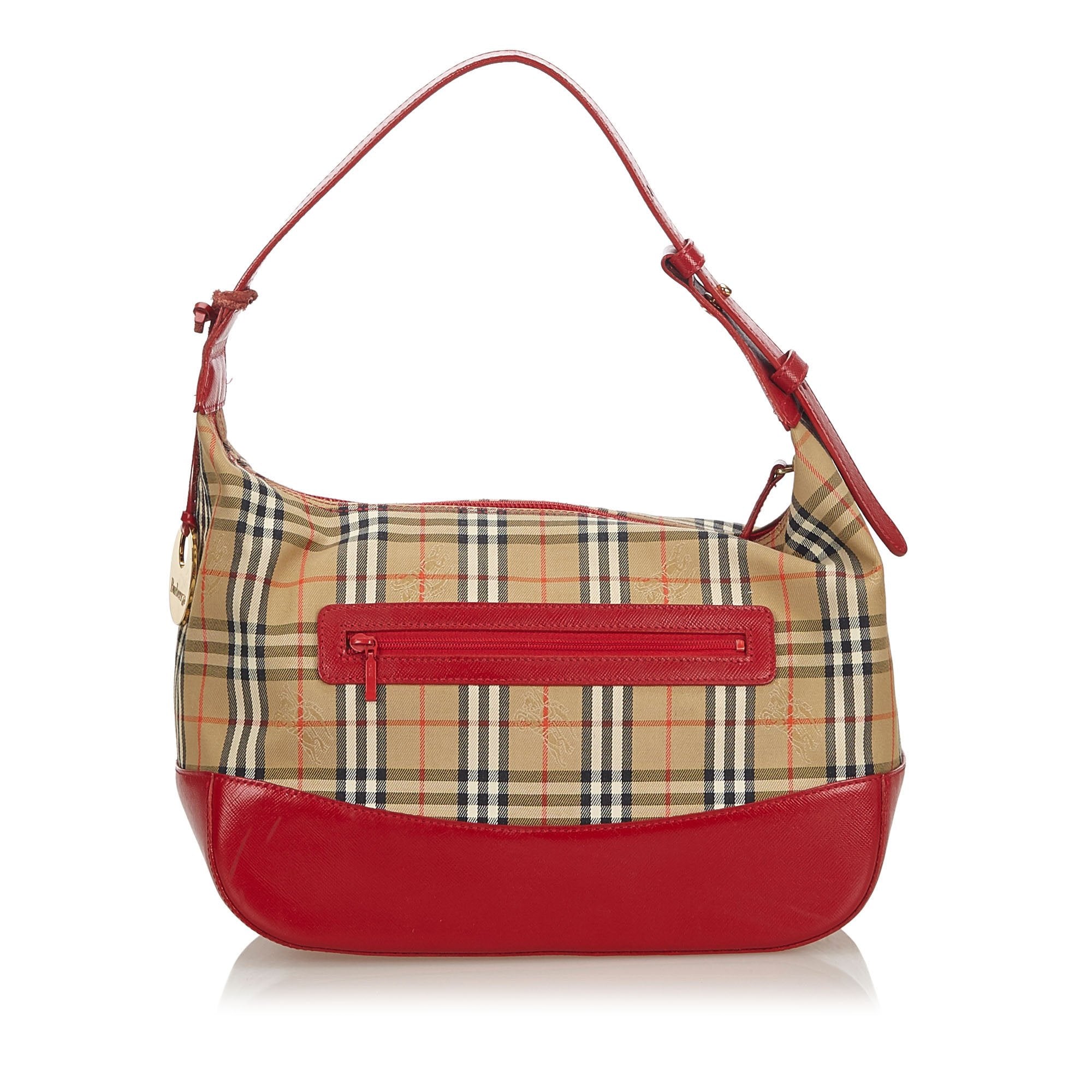 Pre-Loved Burberry Brown Haymarket Check Canvas Shoulder Bag United Kingdom