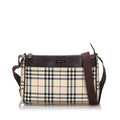Pre-Loved Burberry Brown House Check Canvas Crossbody Bag United Kingdom