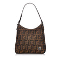 Pre-Loved Fendi Brown Canvas Fabric Zucca Shoulder Bag Italy
