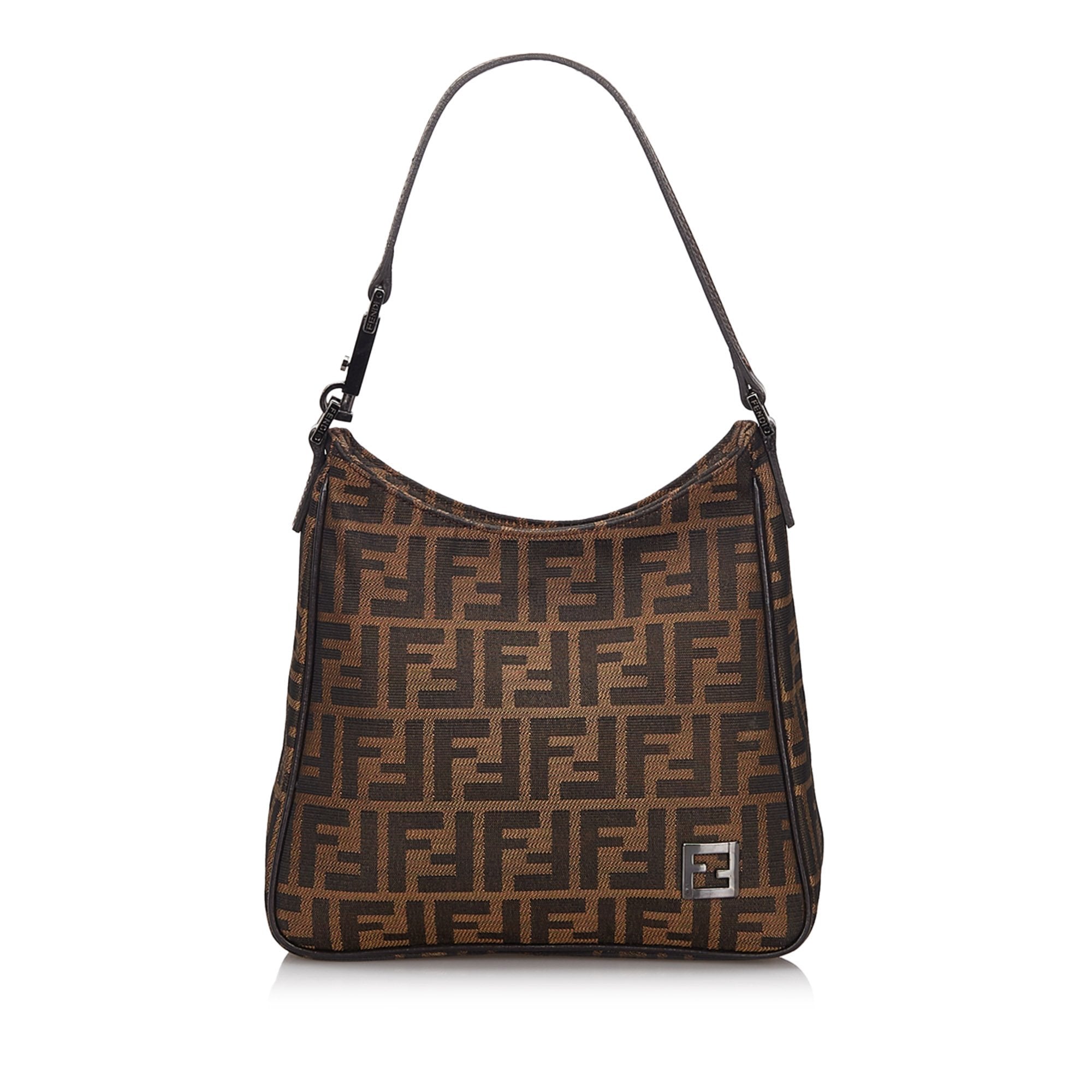 Pre-Loved Fendi Brown Canvas Fabric Zucca Shoulder Bag Italy