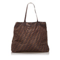Pre-Loved Fendi Brown Dark Nylon Fabric Zucca Tote Bag Italy