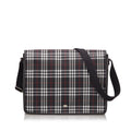 Pre-Loved Burberry Blue Navy Canvas Fabric Plaid Crossbody Bag United Kingdom