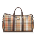 Pre-Loved Burberry Brown Haymarket Check Canvas Travel Bag United Kingdom