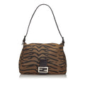 Pre-Loved Fendi Brown Canvas Fabric Printed Mamma Forever Shoulder Bag Italy