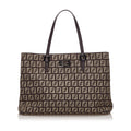 Pre-Loved Fendi Brown Dark Canvas Fabric Zucchino Tote Bag Italy