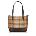 Pre-Loved Burberry Brown Haymarket Check Canvas Shoulder Bag United Kingdom