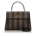 Pre-Loved Fendi Brown PVC Plastic Pequin Satchel Italy