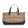 Pre-Loved Burberry Brown Haymarket Check Canvas Handbag United Kingdom