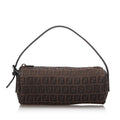 Pre-Loved Fendi Brown Dark Canvas Fabric Zucchino Baguette Italy