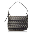 Pre-Loved Fendi Black Canvas Fabric Zucchino Baguette Italy
