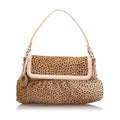 Pre-Loved Fendi Brown Cheetah Print Pony Hair Chef Baguette Italy