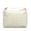 Pre-Loved Fendi White Canvas Fabric Tiger Print Handbag Italy