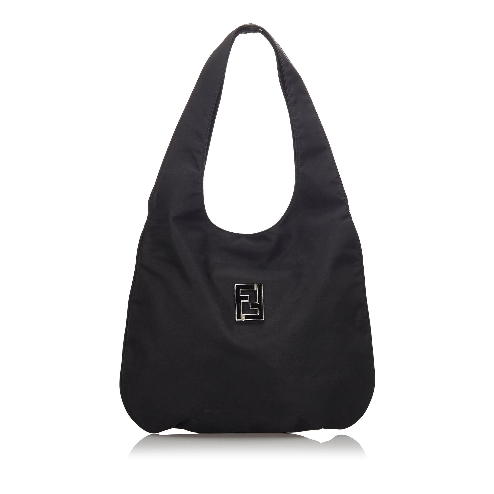 Pre-Loved Fendi Black Nylon Fabric Hobo Bag Italy