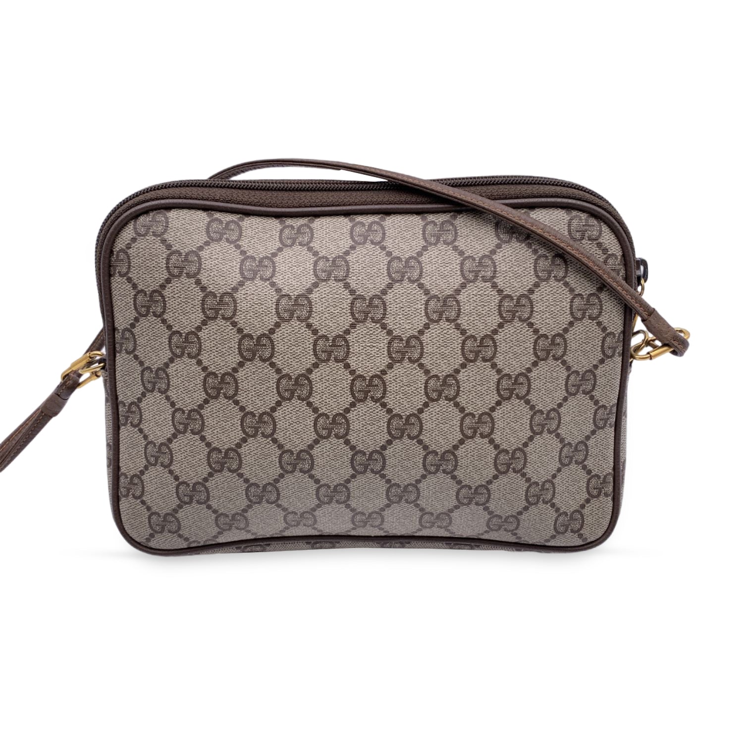 Gucci Vintage Beige Monogram Canvas Small Mesenger Bag
