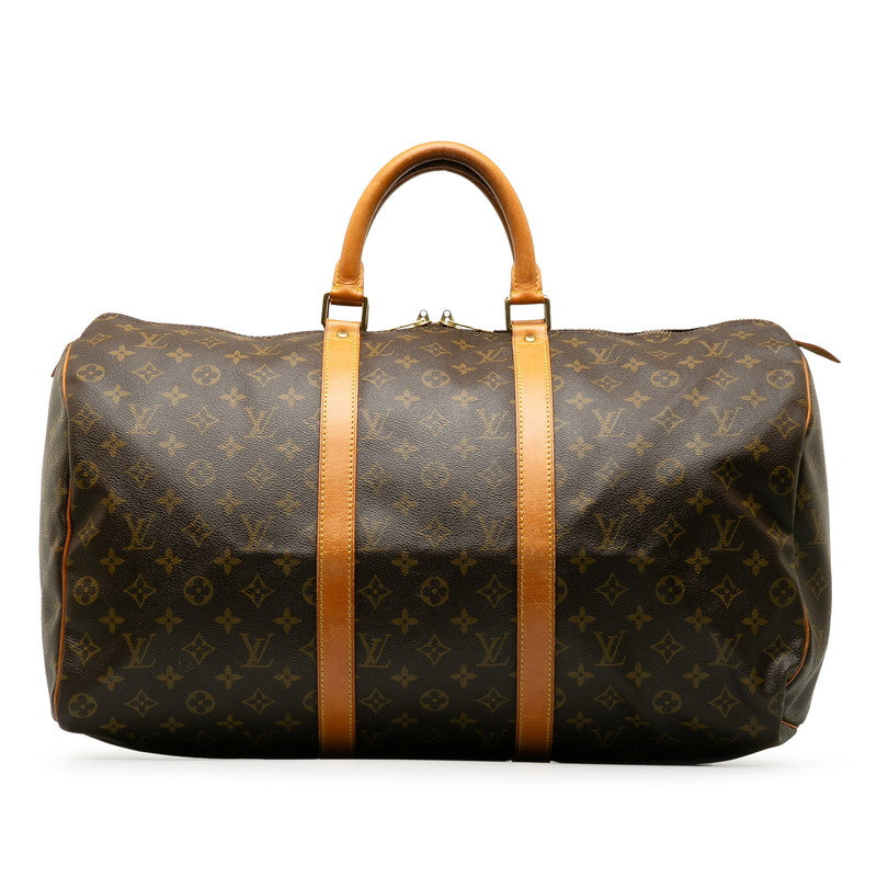 Louis Vuitton Monogram Keipol 50 Boston Bag Travel Bag M41426 Brown PVC Leather  Louis Vuitton