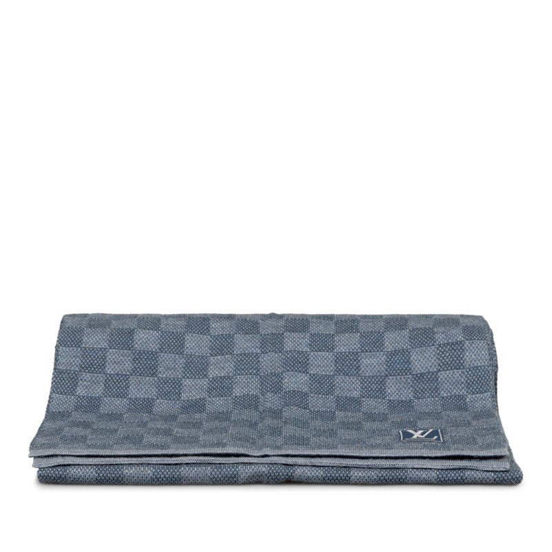 Louis Vuitton Louis Vuitton Damière M70929 Maffler Wool Blue Naivie Men's Eve