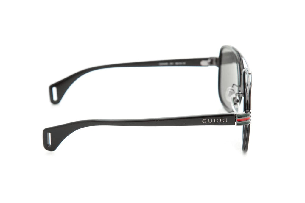 Gucci Black Temple Web Detail Sunglasses