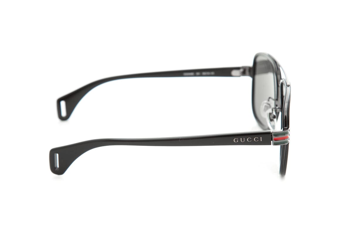 Gucci Black Temple Web Detail Sunglasses