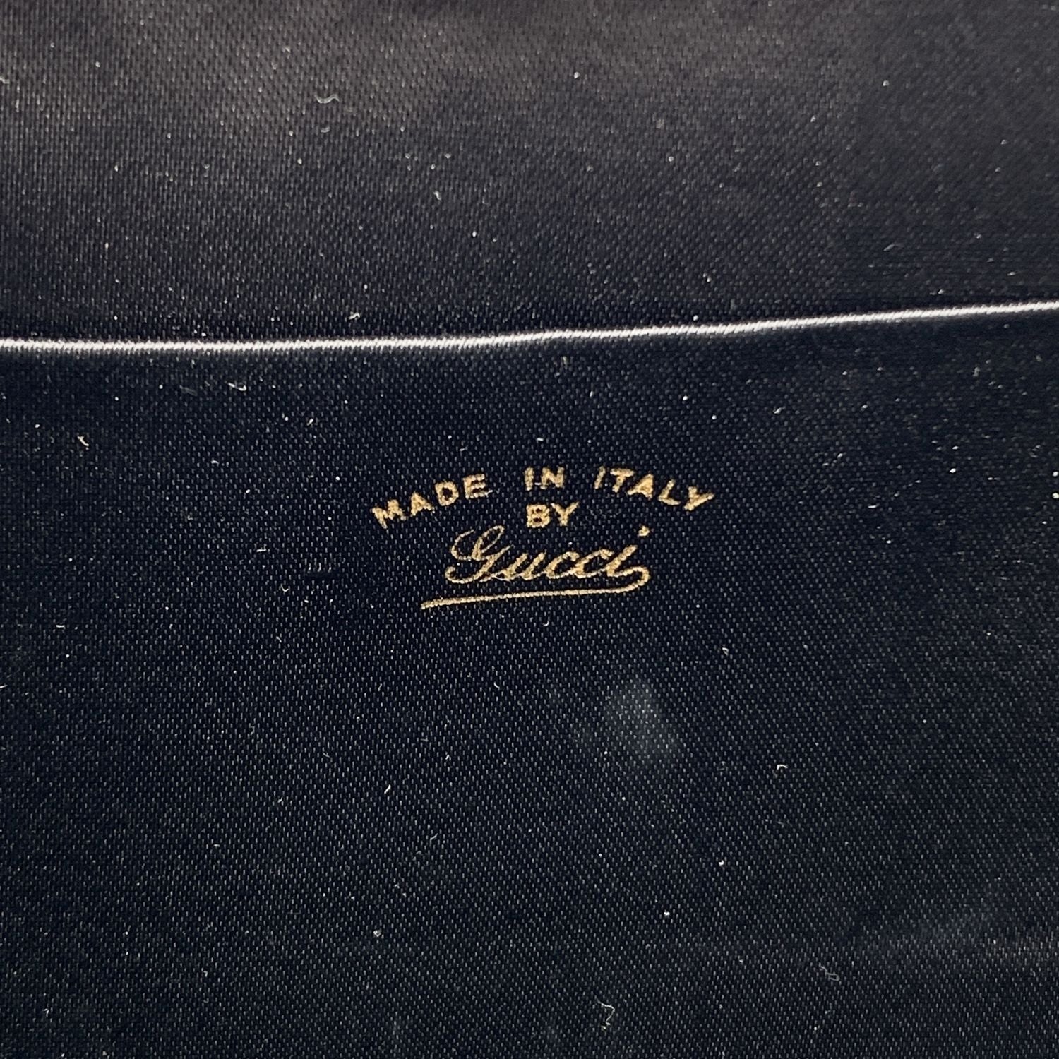 Gucci Vintage Black Canvas Clutch Evening Bag with GG Logo