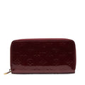 Louis Vuitton Monogram Verney Zippie Wallet Long Wallet M93575 Violet Wine Red Patent Leather  Louis Vuitton