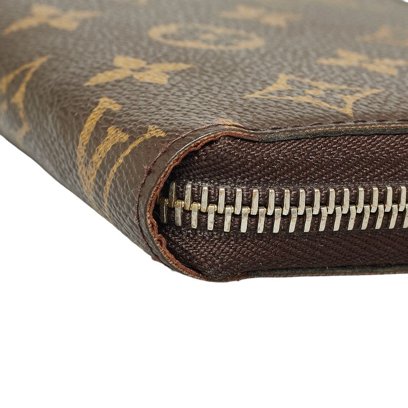 Louis Vuitton Monograms Jeep Wallet Round Fassner Long Wallet M60017 Brown PVC Leather Ladies Louis Vuitton