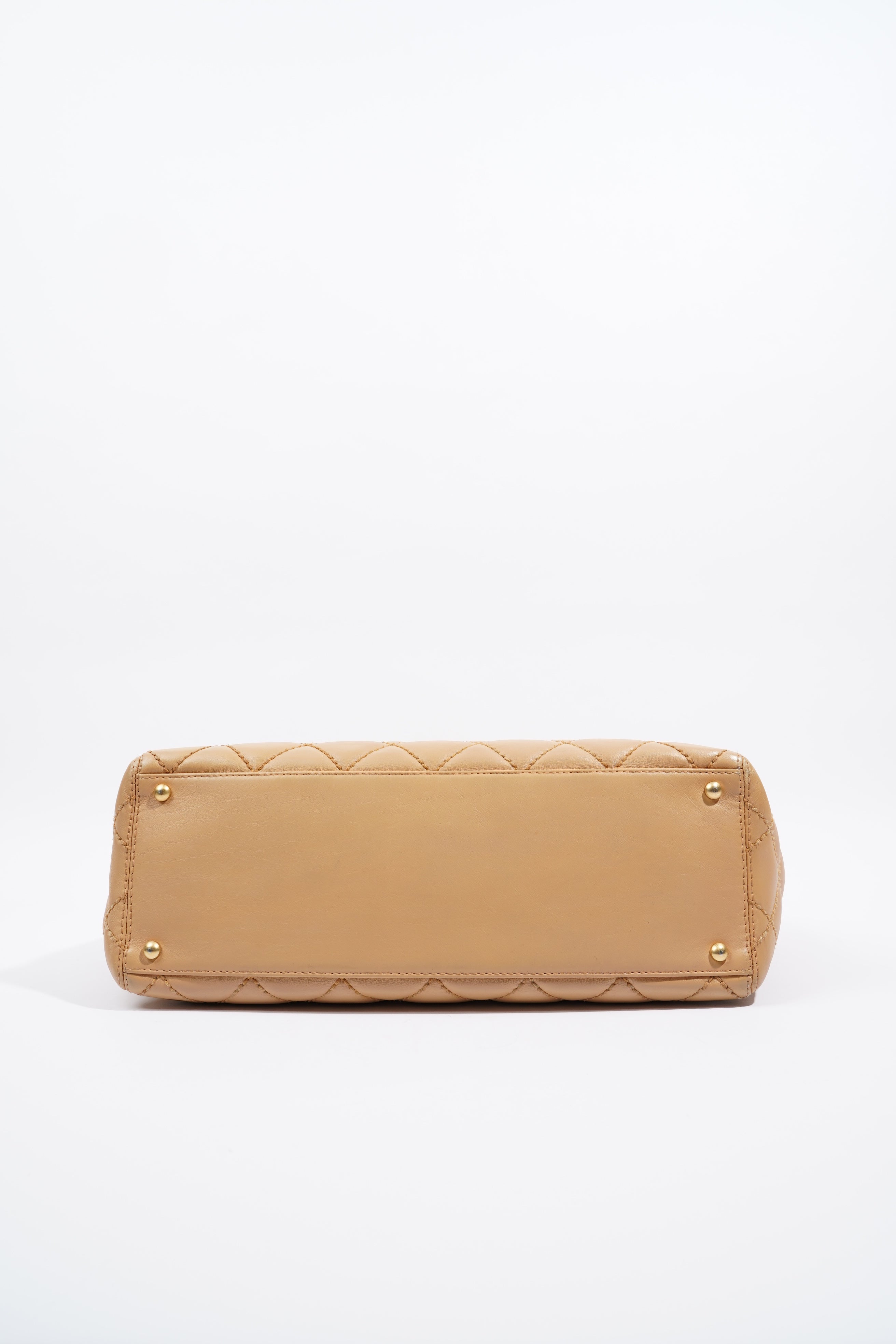 Chanel Wild Stitch Tote Bag Beige Lambskin Leather
