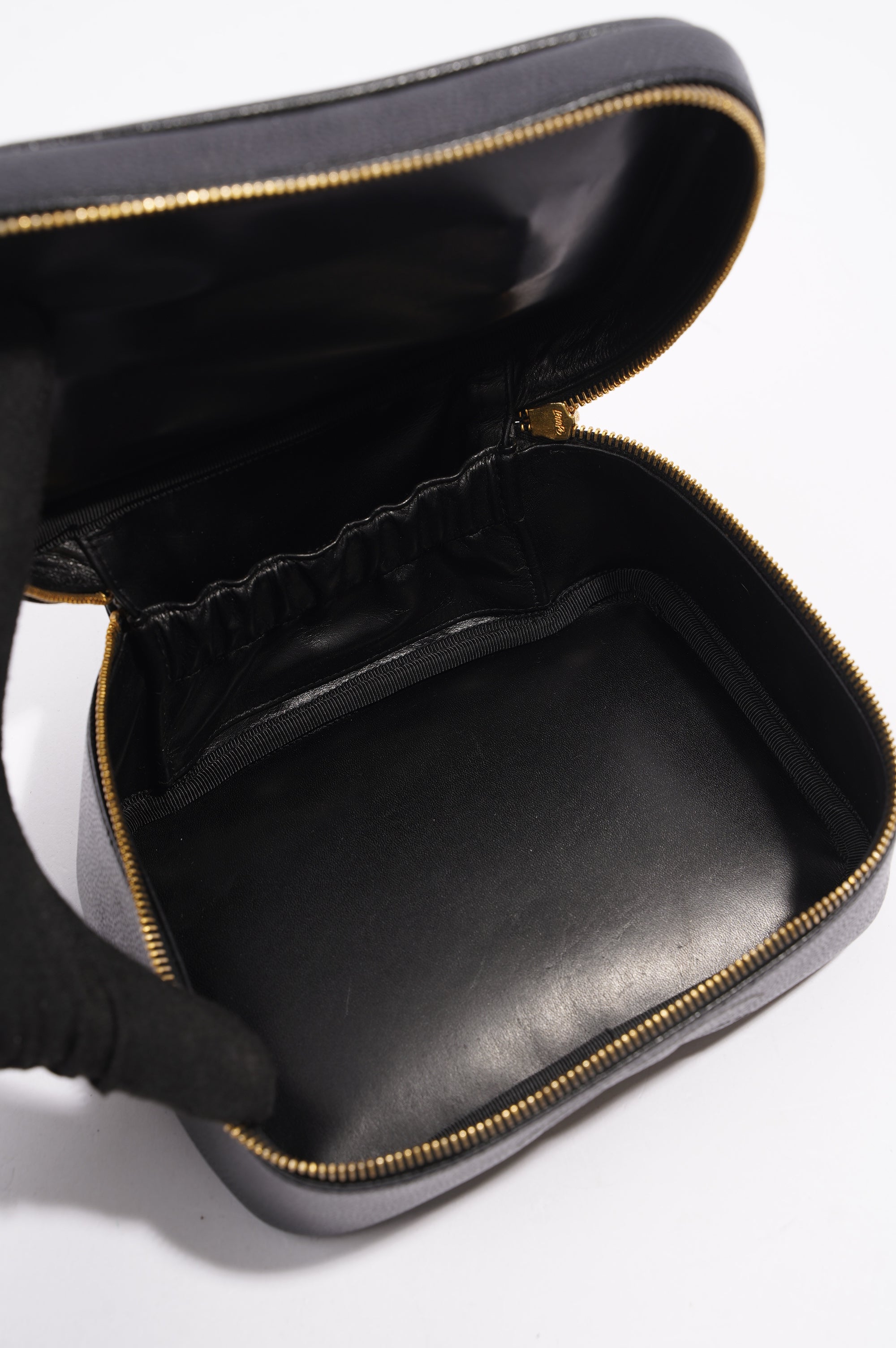 Chanel Coco Mark Vanity Bag Black Caviar Leather