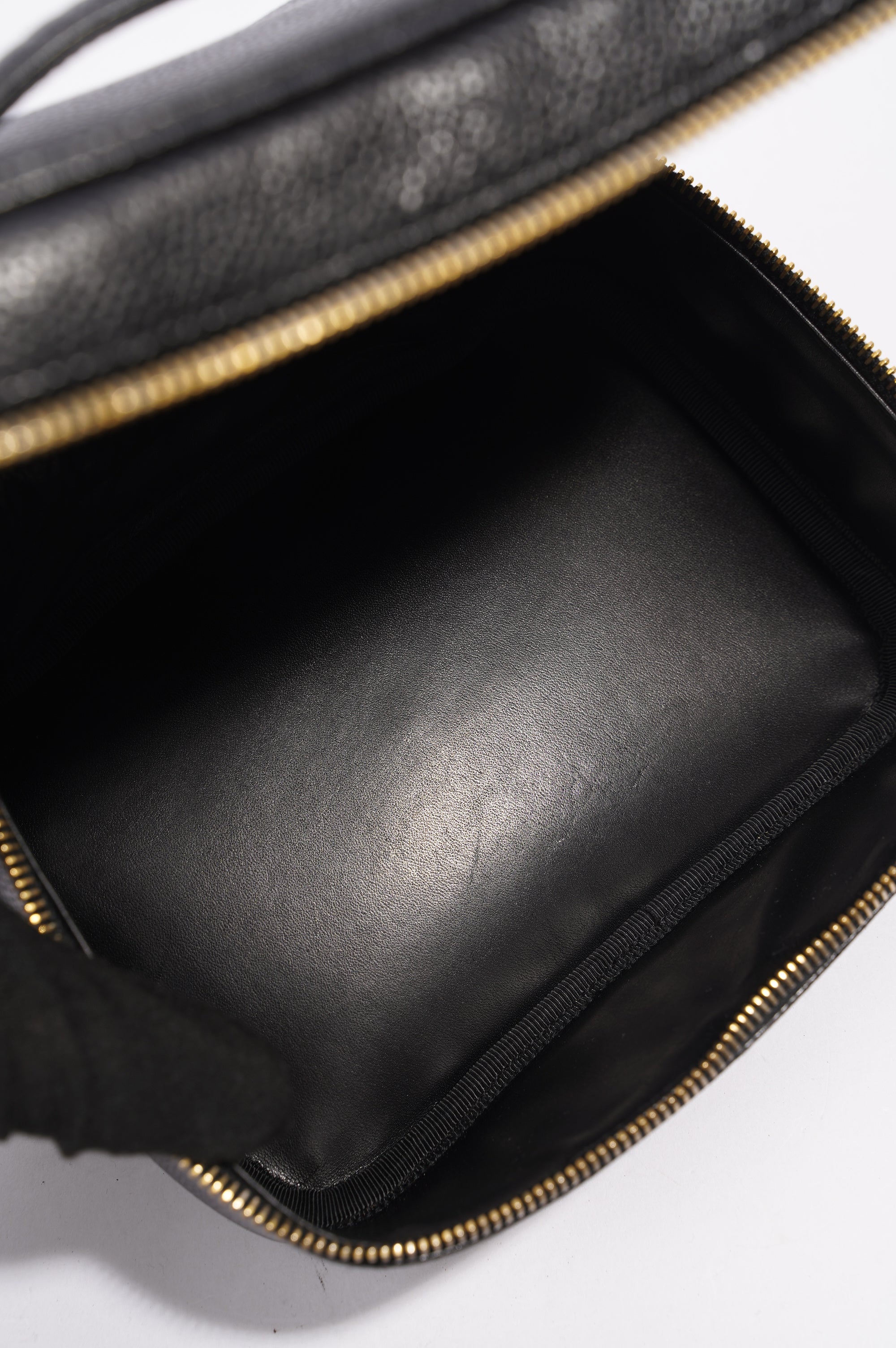 Chanel Coco Mark Vanity Bag Black Caviar Leather