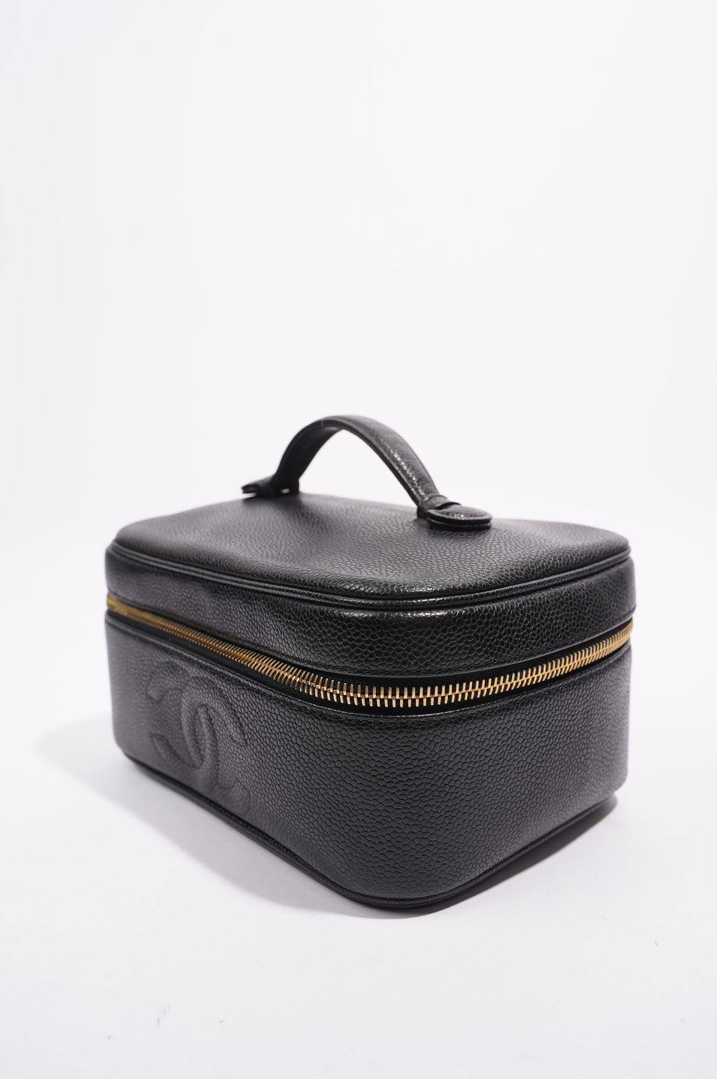 Chanel Coco Mark Vanity Bag Black Caviar Leather