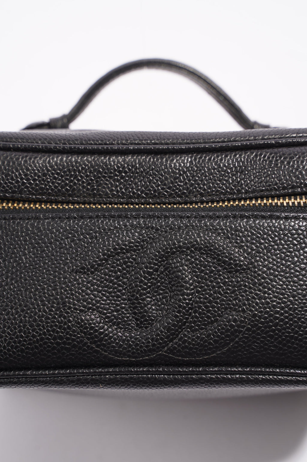 Chanel Coco Mark Vanity Bag Black Caviar Leather