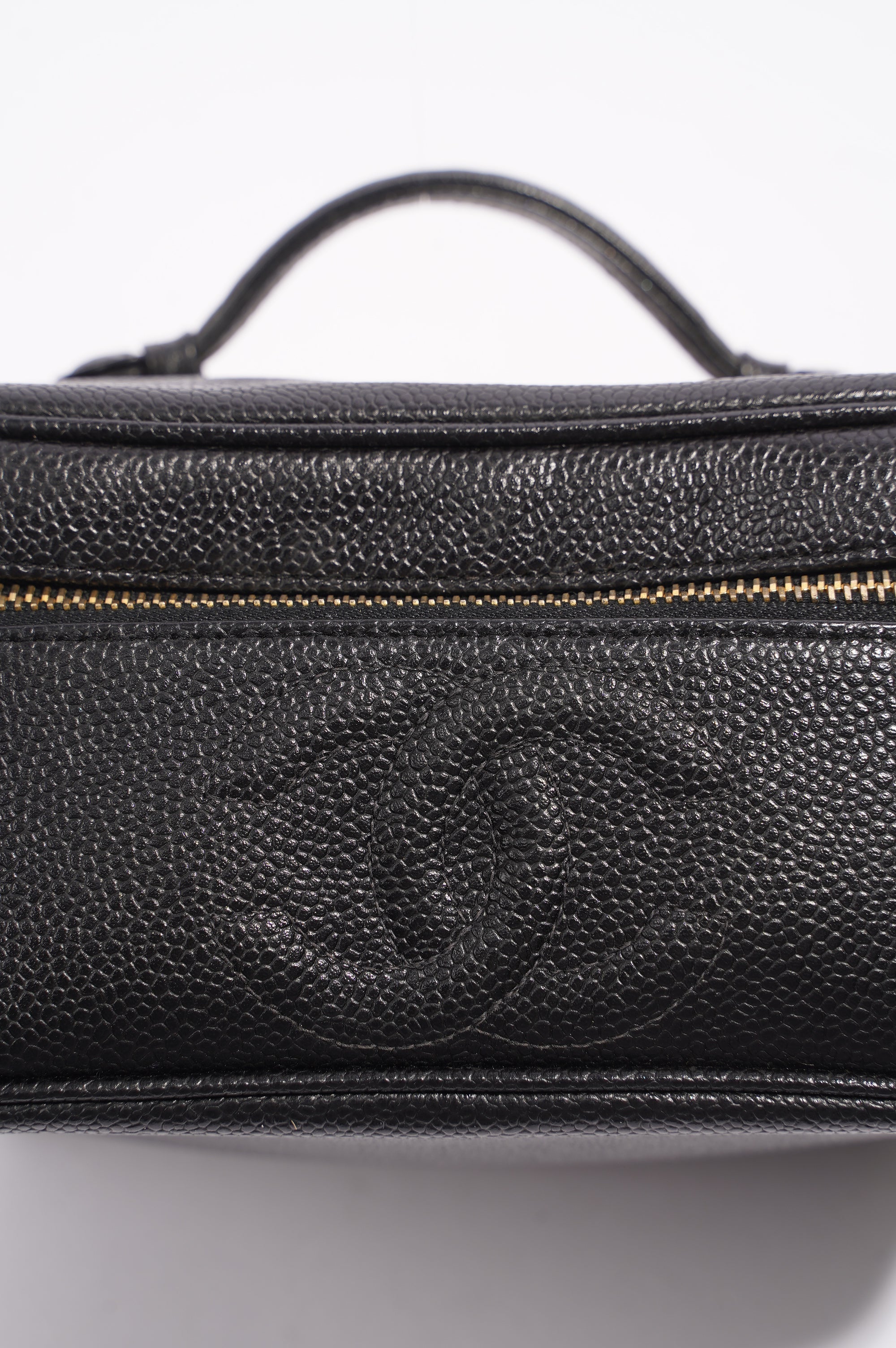 Chanel Coco Mark Vanity Bag Black Caviar Leather