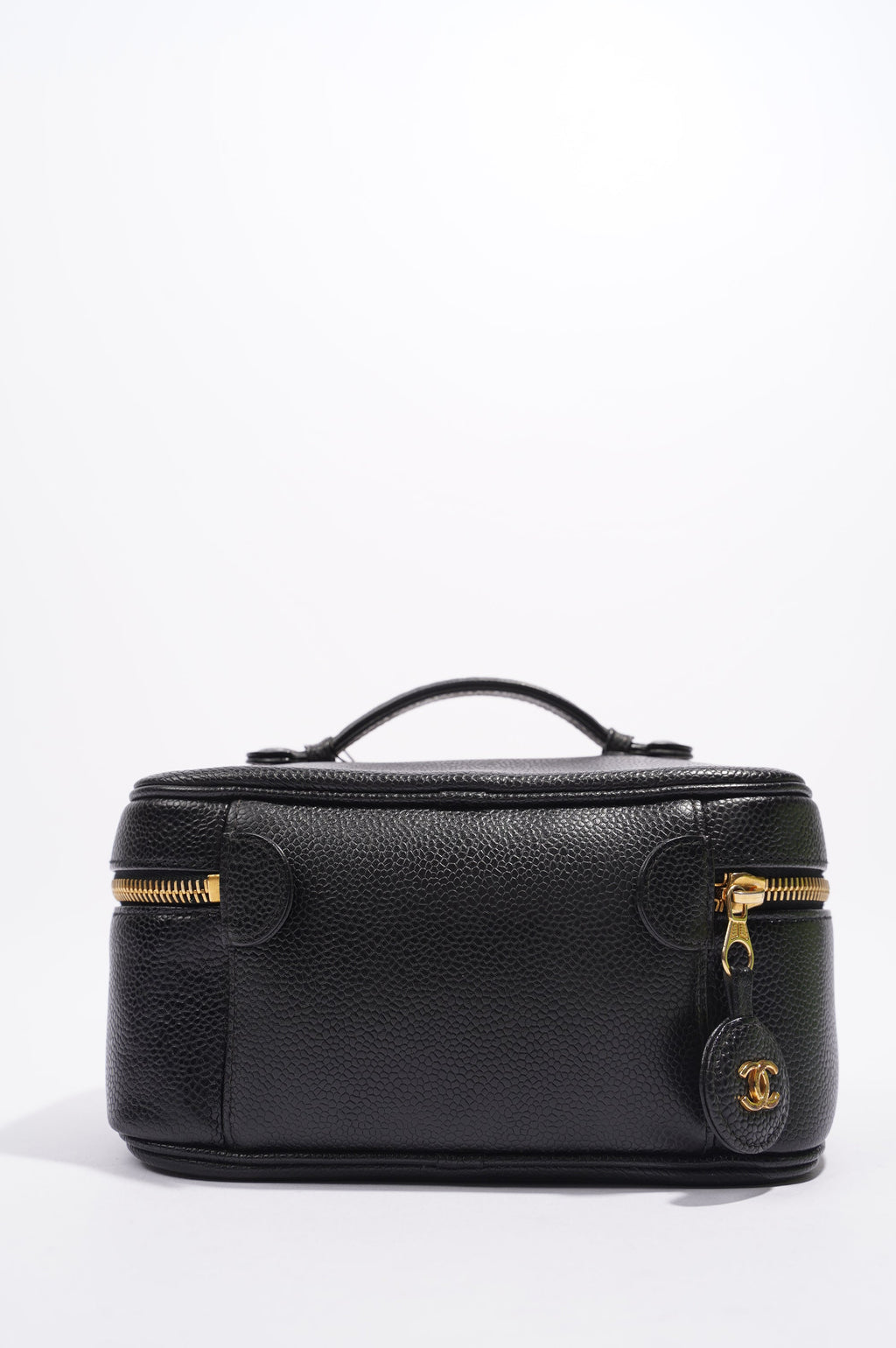 Chanel Coco Mark Vanity Bag Black Caviar Leather