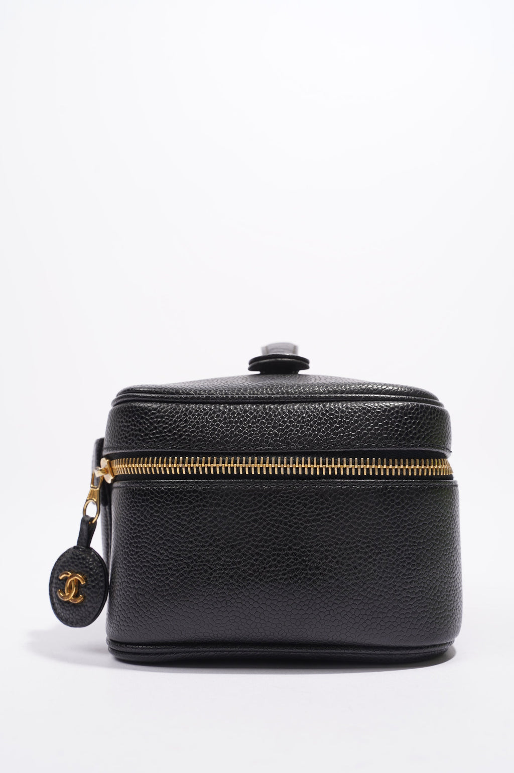 Chanel Coco Mark Vanity Bag Black Caviar Leather