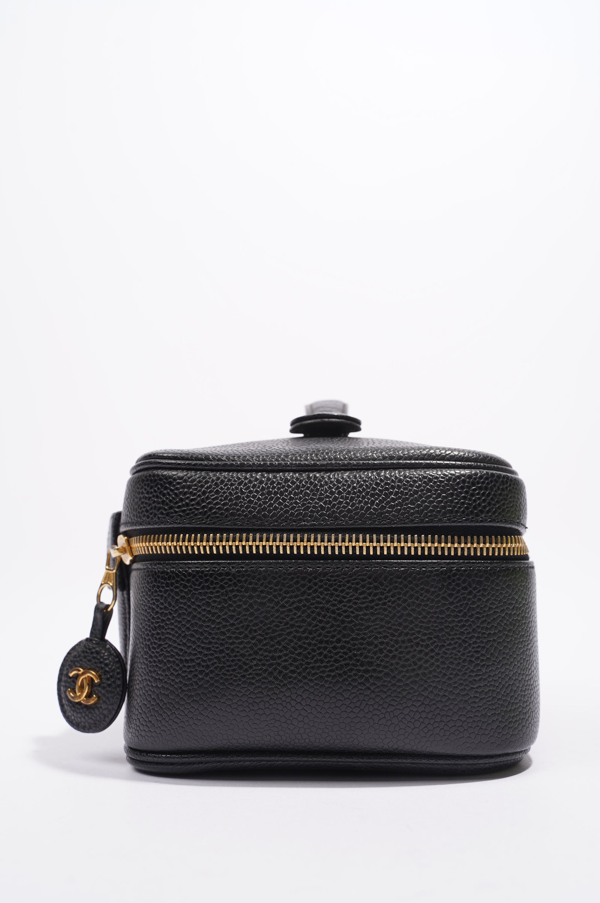 Chanel Coco Mark Vanity Bag Black Caviar Leather