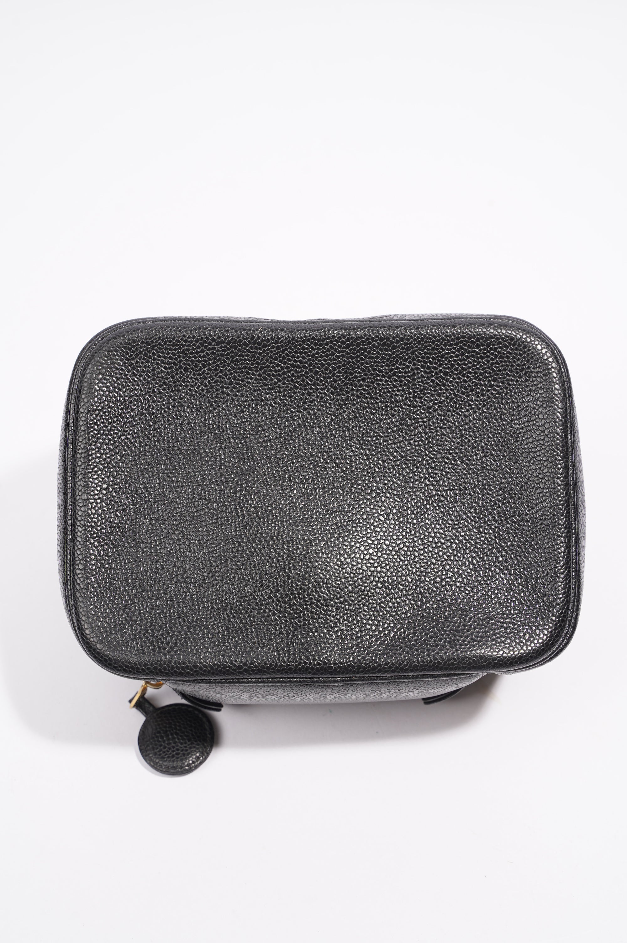 Chanel Coco Mark Vanity Bag Black Caviar Leather