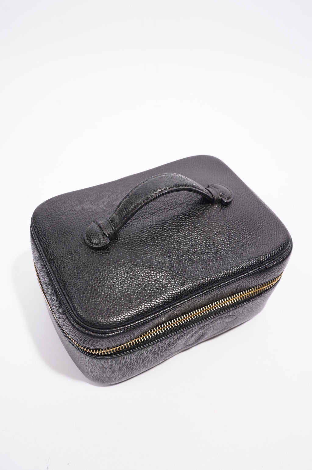 Chanel Coco Mark Vanity Bag Black Caviar Leather