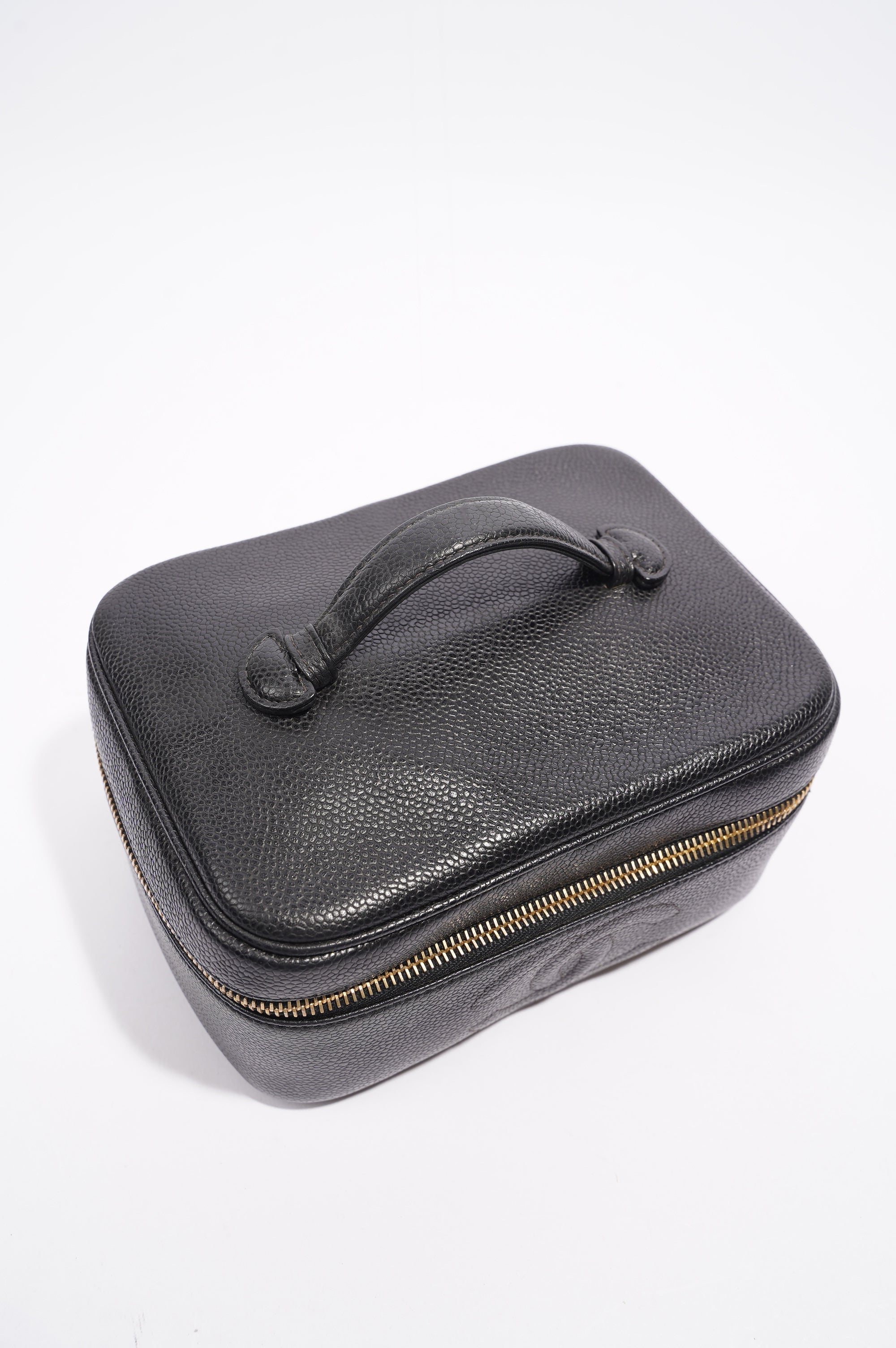 Chanel Coco Mark Vanity Bag Black Caviar Leather