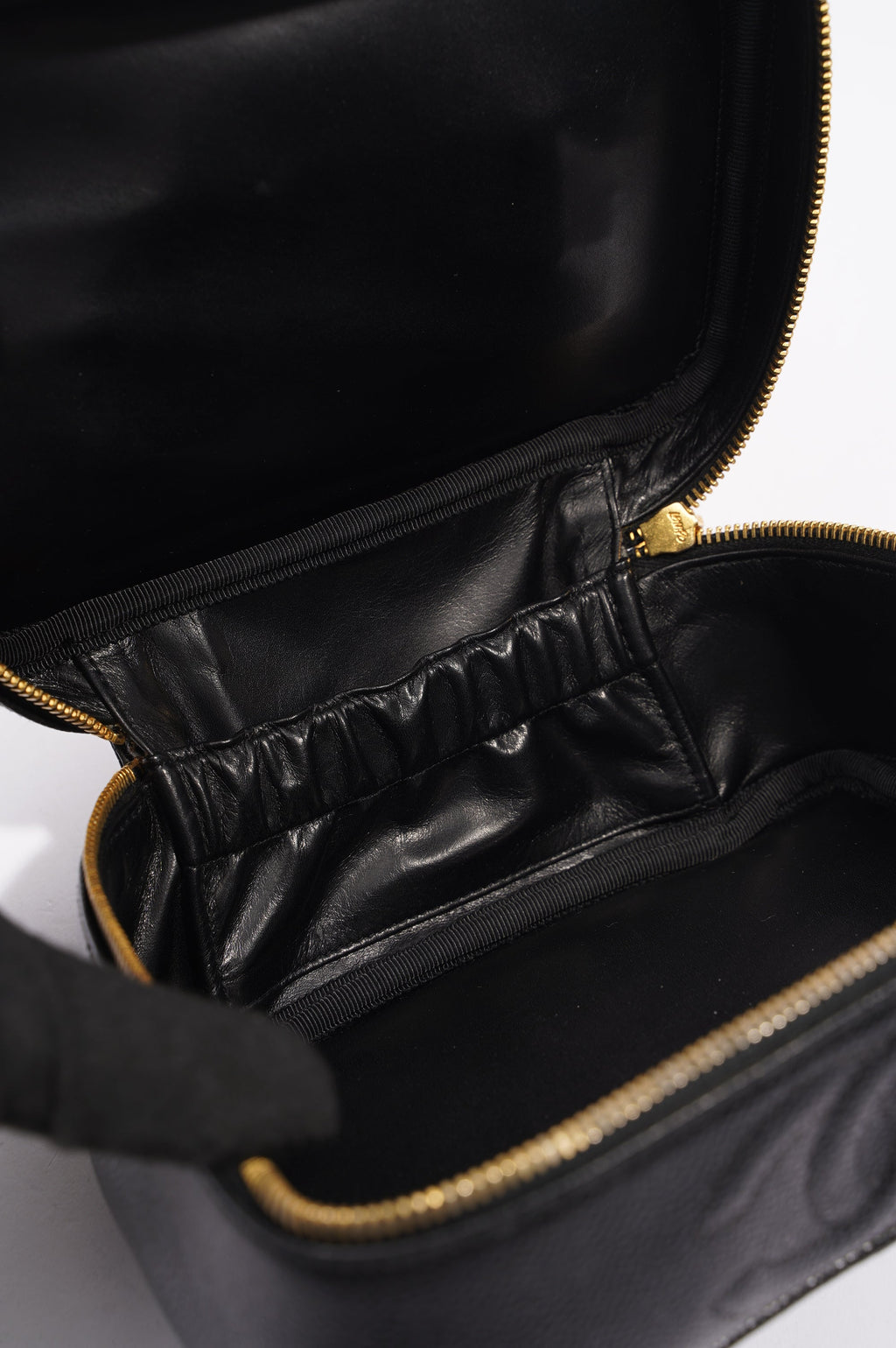 Chanel Coco Mark Vanity Bag Black Caviar Leather