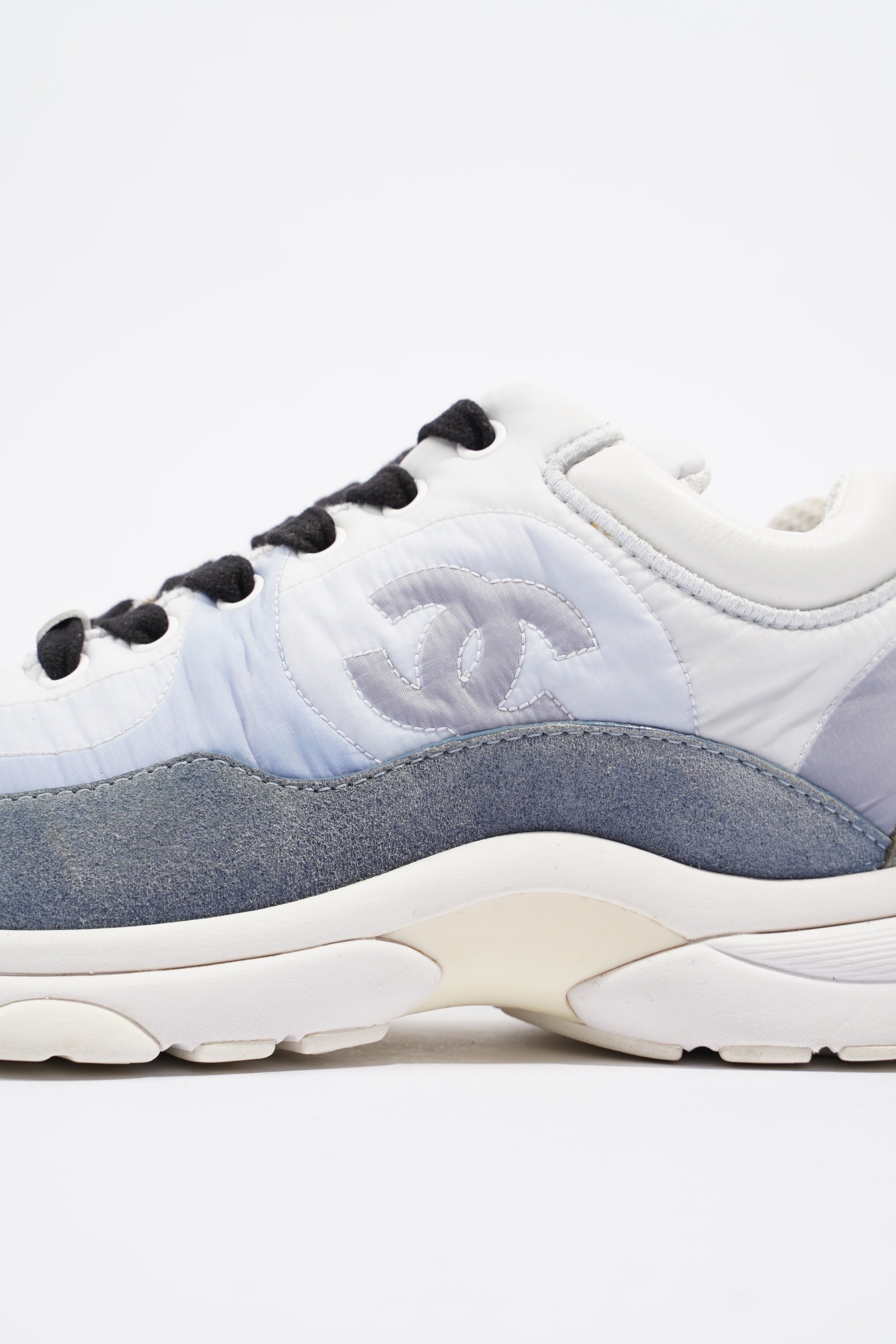 Chanel CC Logo Light Blue / White Fabric EU 36 UK 3