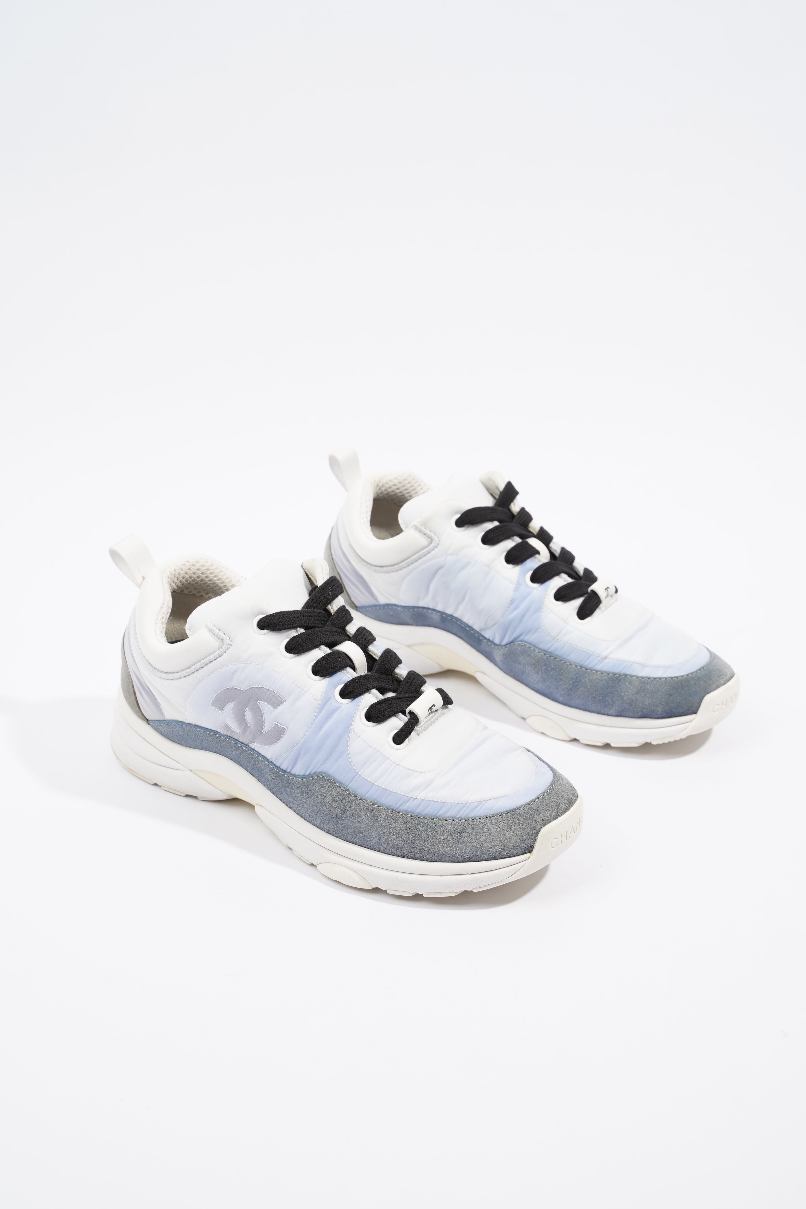 Chanel CC Logo Light Blue / White Fabric EU 36 UK 3