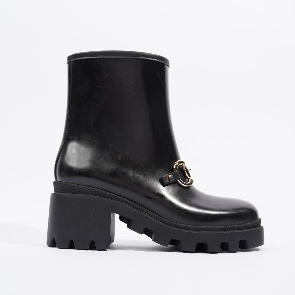 Gucci Horsebit Boots Black Rubber EU 36 UK 3