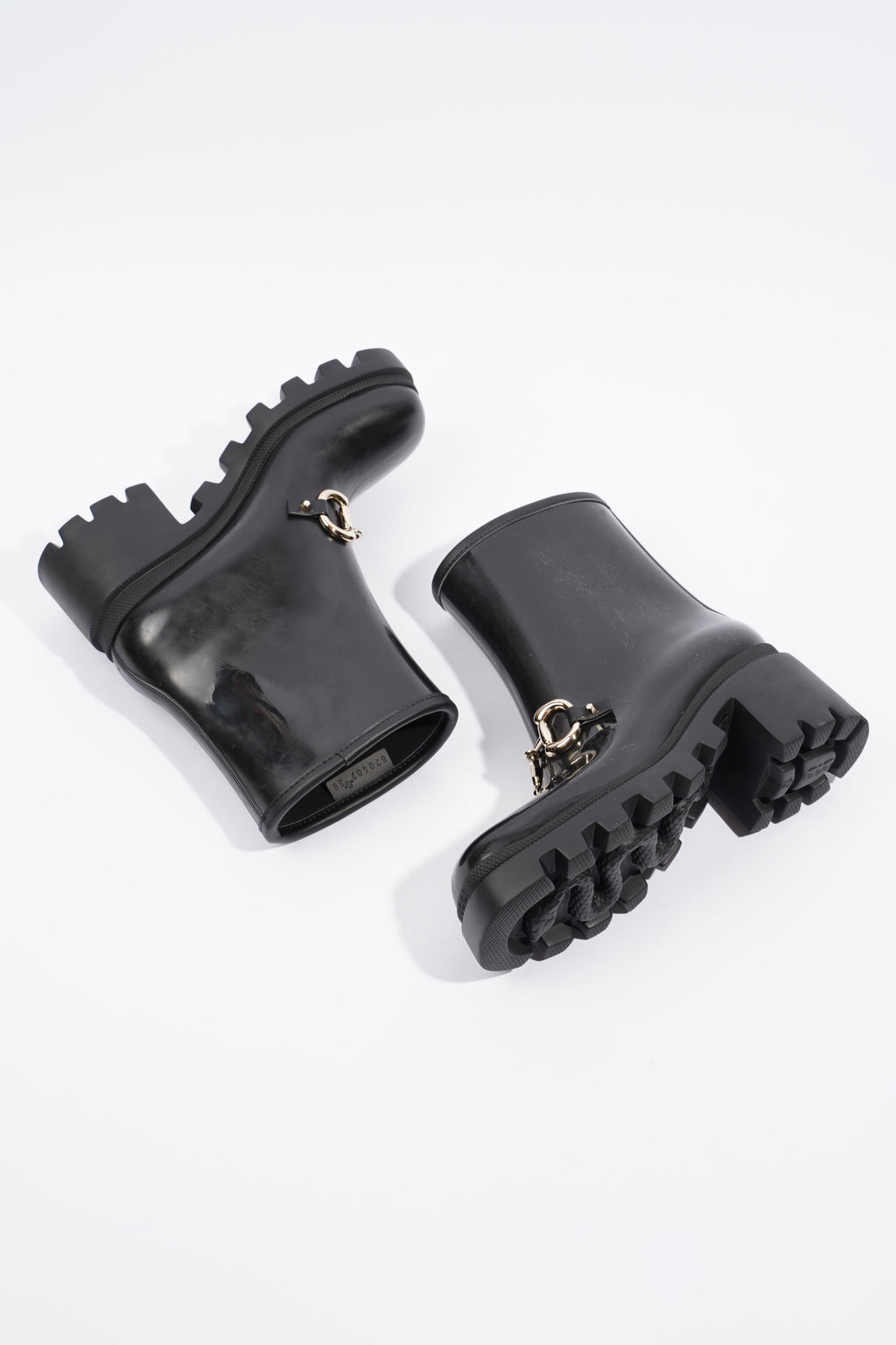 Gucci Horsebit Boots Black Rubber EU 36 UK 3