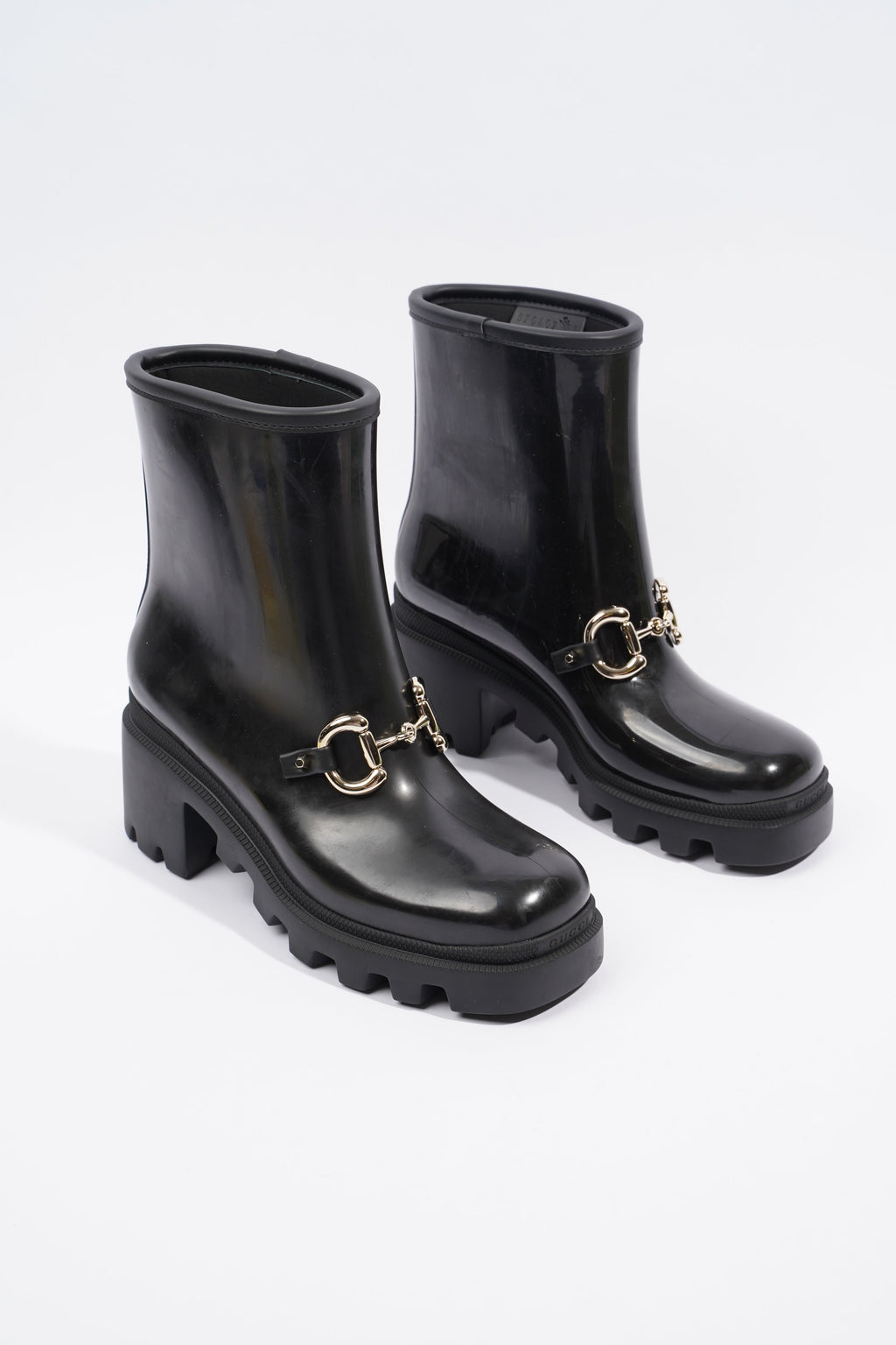 Gucci Horsebit Boots Black Rubber EU 36 UK 3