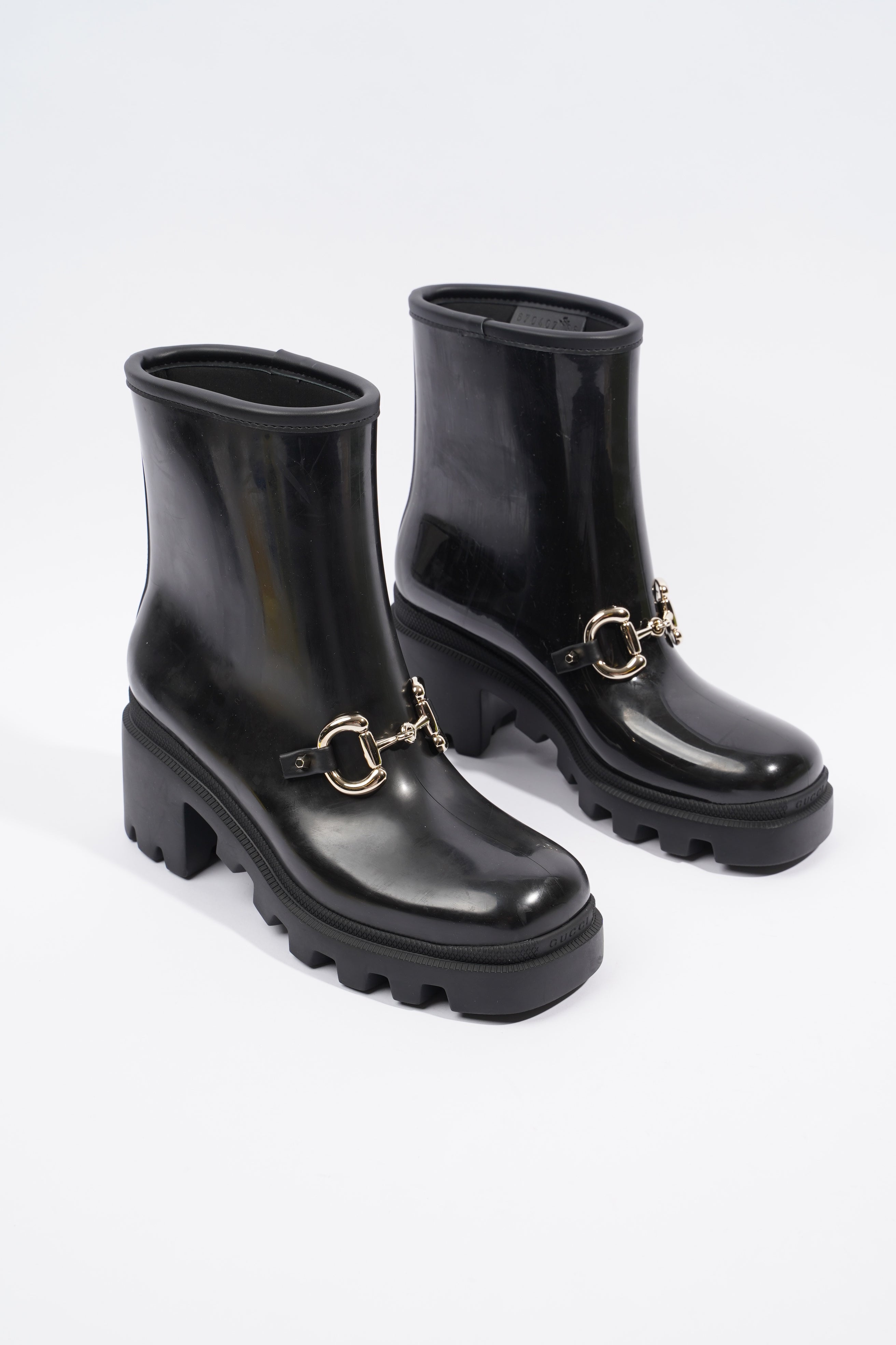 Gucci Horsebit Boots Black Rubber EU 36 UK 3