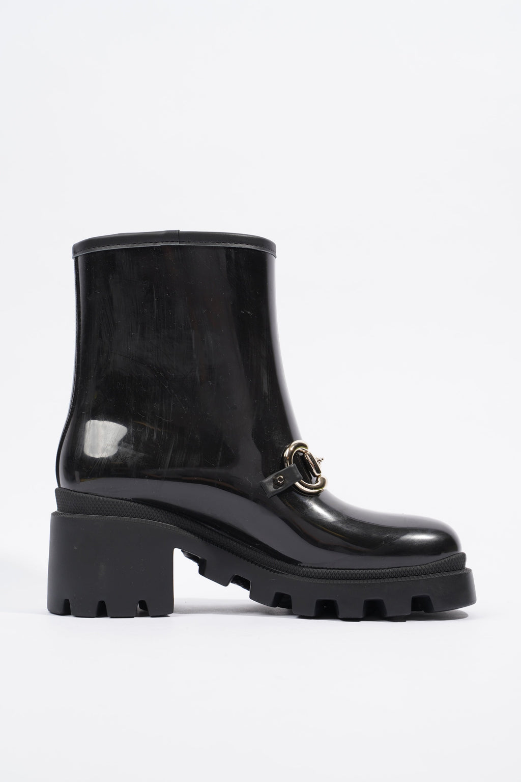 Gucci Horsebit Boots Black Rubber EU 36 UK 3
