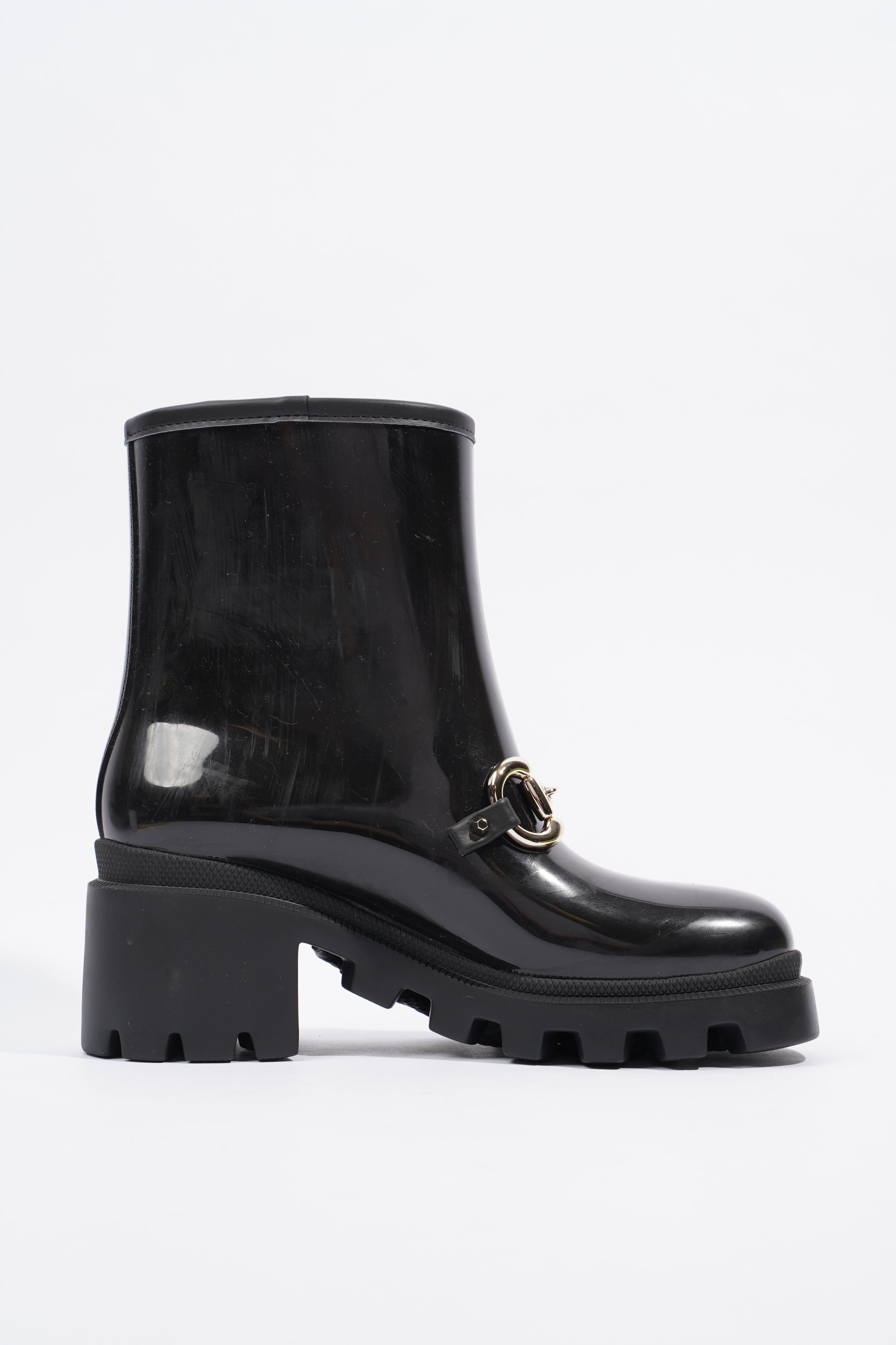 Gucci Horsebit Boots Black Rubber EU 36 UK 3