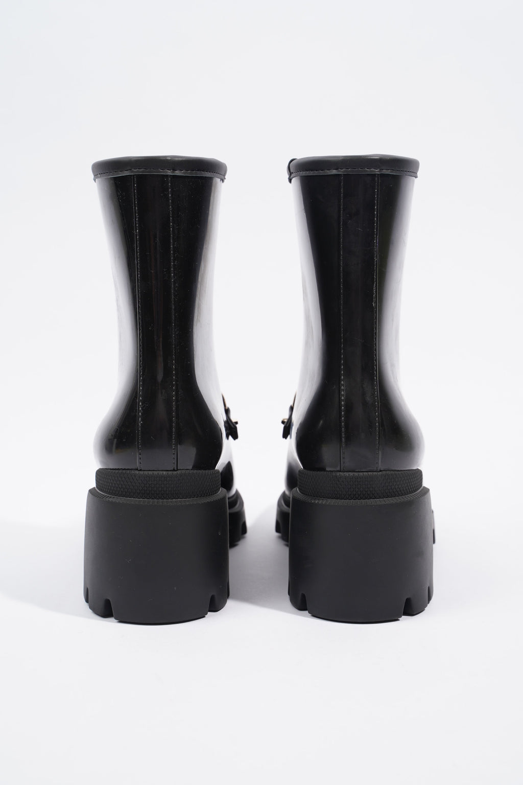 Gucci Horsebit Boots Black Rubber EU 36 UK 3