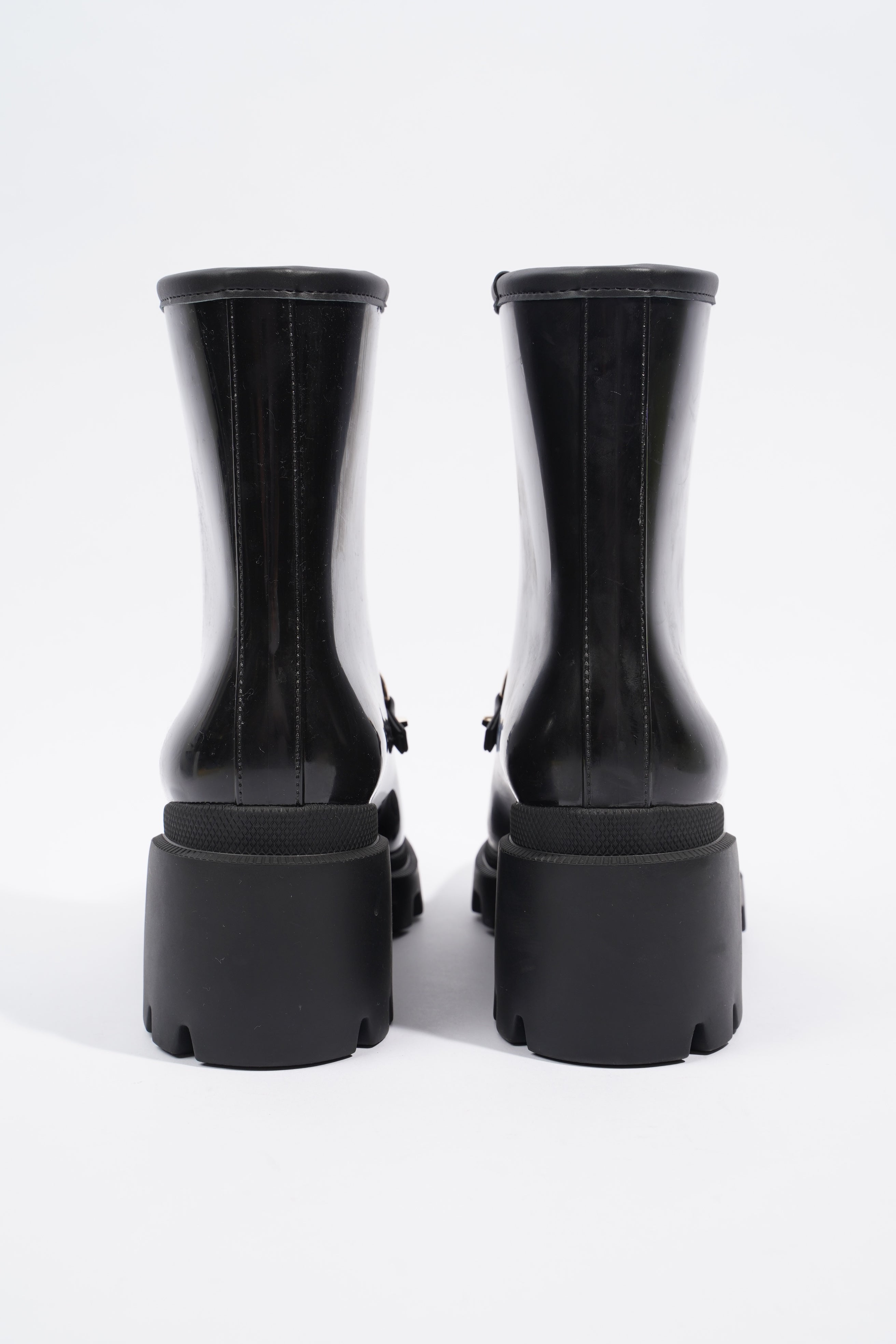 Gucci Horsebit Boots Black Rubber EU 36 UK 3