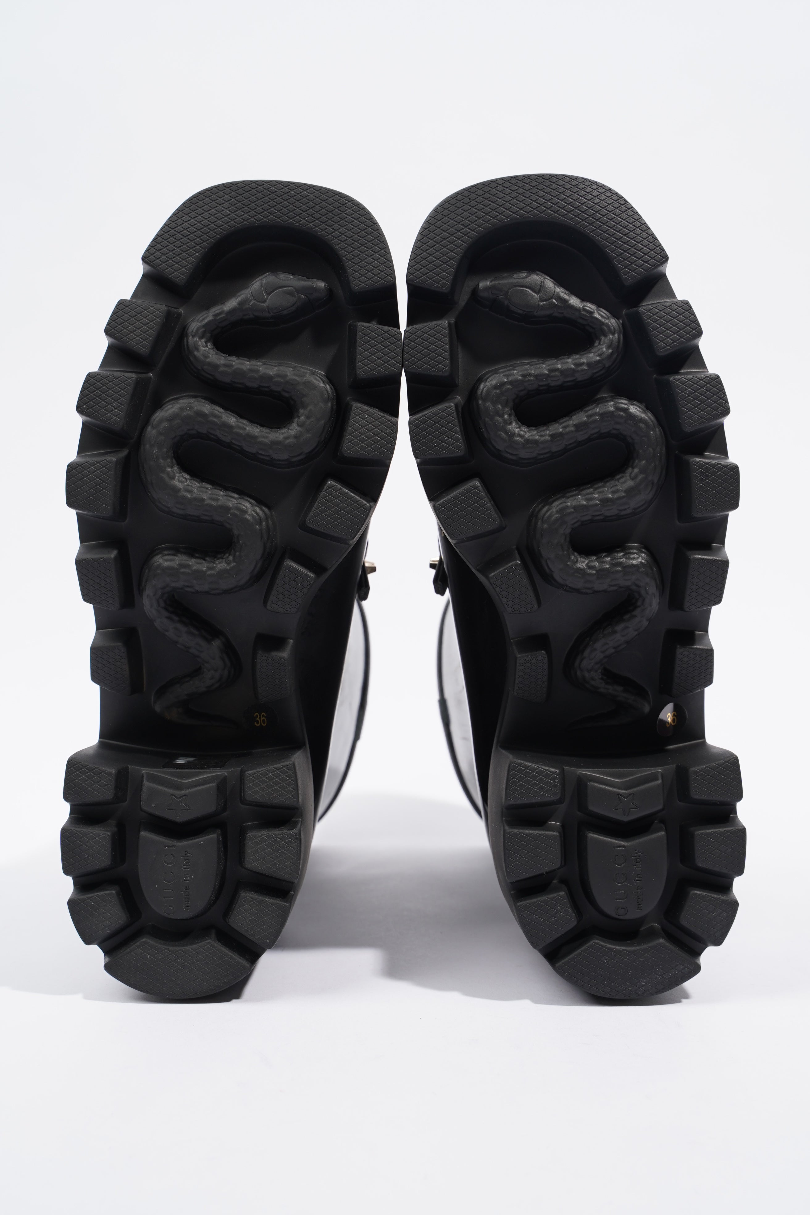 Gucci Horsebit Boots Black Rubber EU 36 UK 3