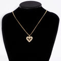 Christian Dior Heart Motif Necklace Gold Rhinestone